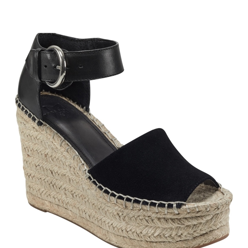 Marc Fisher - ALIDA ESPADRILLE WEDGE SANDAL- Blk Suede. Size 7.5